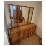 Wambold Oak Dresser And Mirror 62x16x66