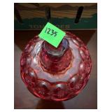 Vintage L.E. Smith Moon & Stars Amberina Glass