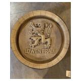 Lowenbrï¿½u plastic beer barrel wall sign
