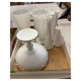 Mixed Lot of Vintage Milk Glass Vases