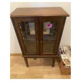 Wood & Glass Display Curio Cabinet w/ 2 Glass