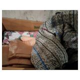 Blanket vintage material and a  back seat cover