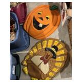 1997 Hermitage Pottery jack-o'-lantern and Turkey