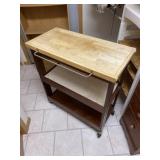 Rolling cutting board with two shelves 32ï¿½ x 16ï¿½