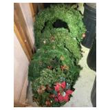 Variety of nine Christmas wreaths
