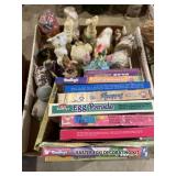 Easter egg decorating kits, bunny figures, and
