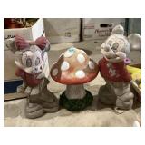 Stone Mickey & Minnie Mouse garden statues 12' &