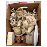 Assorted Porcelain Collectibles, Floral Decor &