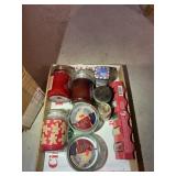 Flat of various candles