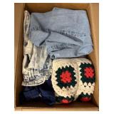 Box Lot of Vintage Womenï¿½s Clothing & Textiles
