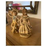 2 vintage chalkware figurines