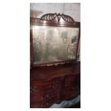Ornate wooden 8 drawer dresser with matching