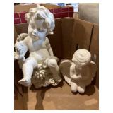 Resin angel garden statue 12' & ceramic angel