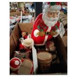 Group of Christmas decor Santa cookie jar
