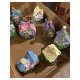 Ceramic decorative miniature egg houses