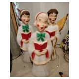 3 blow mold boy girl carolers  31 in tall lighted