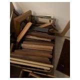 Box lot full of pictures and frames
