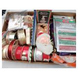 Group of Christmas ribbons tags Bell Garland pipe