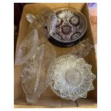 Mixed Pressed & Cut-Glass Serving Bowls