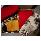 Vintage material red corduroy flowered soldiers