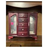 Wooden jewelry armoire with 5 drawers 12' tall