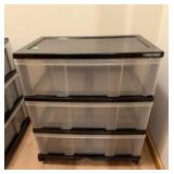 3-Drawer Wide Plastic Storage Drawer