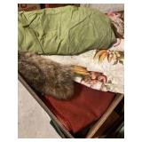 Box full of vintage fabrics