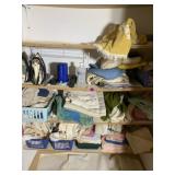 Entire contents of closet shelves