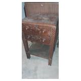 Jacobean Revival Oak Side Table / Night Stand /