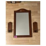 Wall mirror with matching candle sconces