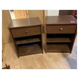 Matching nightstands with drawer and shelf