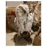 white snowy owl figurine Yard ornament 23 inches