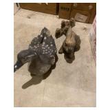 Mother duck with ducklings and rabbit yard