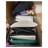 Take all lot with top of binders, clothes, and
