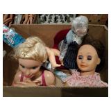 Barbie hair care mannequins and porcelain doll