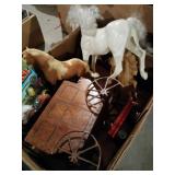 Toy horses and carriage( broke)