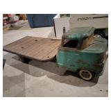 Vintage metal flatbed truck