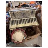 Gloria Italo American accordion and tambourine,