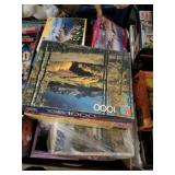 Large box of puzzles