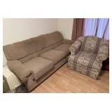 Sleeper sofa and separate upholstered armchair