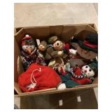 Various Christmas plush figurines