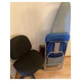 Mixed lap with rolling chair, folding chairs, TV