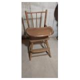 Small wooden baby high chair