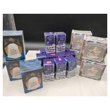 Silver plate collectible bells Santa figurines