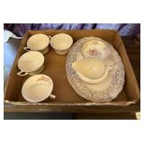 Mixed Vintage Tea Ware w/ Gold Trim incl.