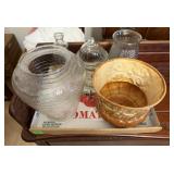Mixed Decorative Glass Jars & Ceramic Planter