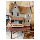 Vintage Wooden Dollhouse Lot with Rotating Base