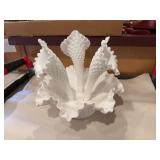 White Milk Glass Epergne Fenton?