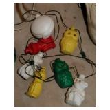 Blow mold string lights monkey owl frogs