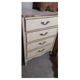 White plastic front 4 drawer dresser 32x41x17